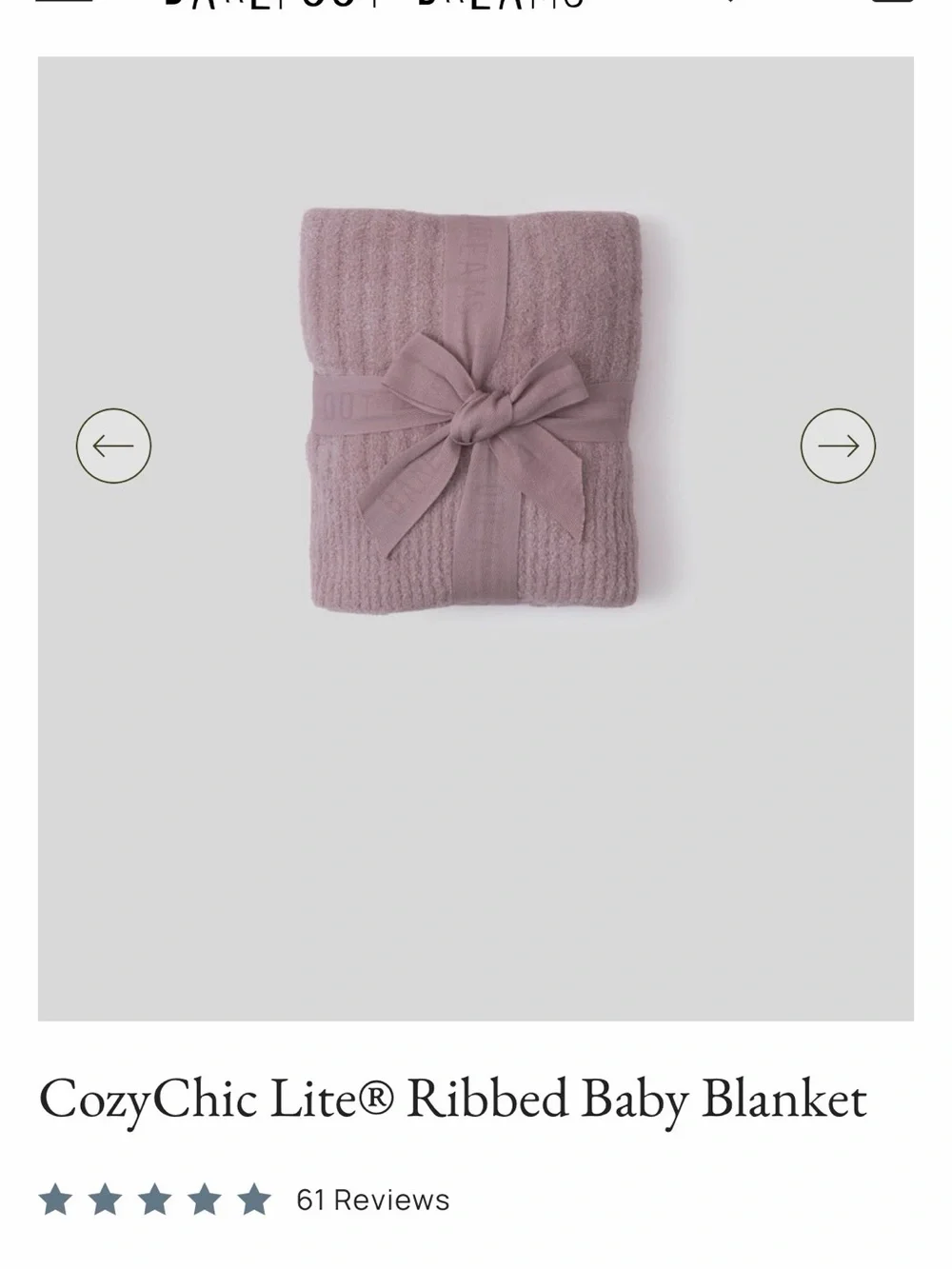 Barefoot Dreams Ribbed baby Blanket